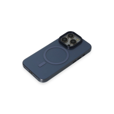 Apple İphone 15 Pro Kılıf Anka Pc Magneticsafe Sert Metal Kapak - Lacivert