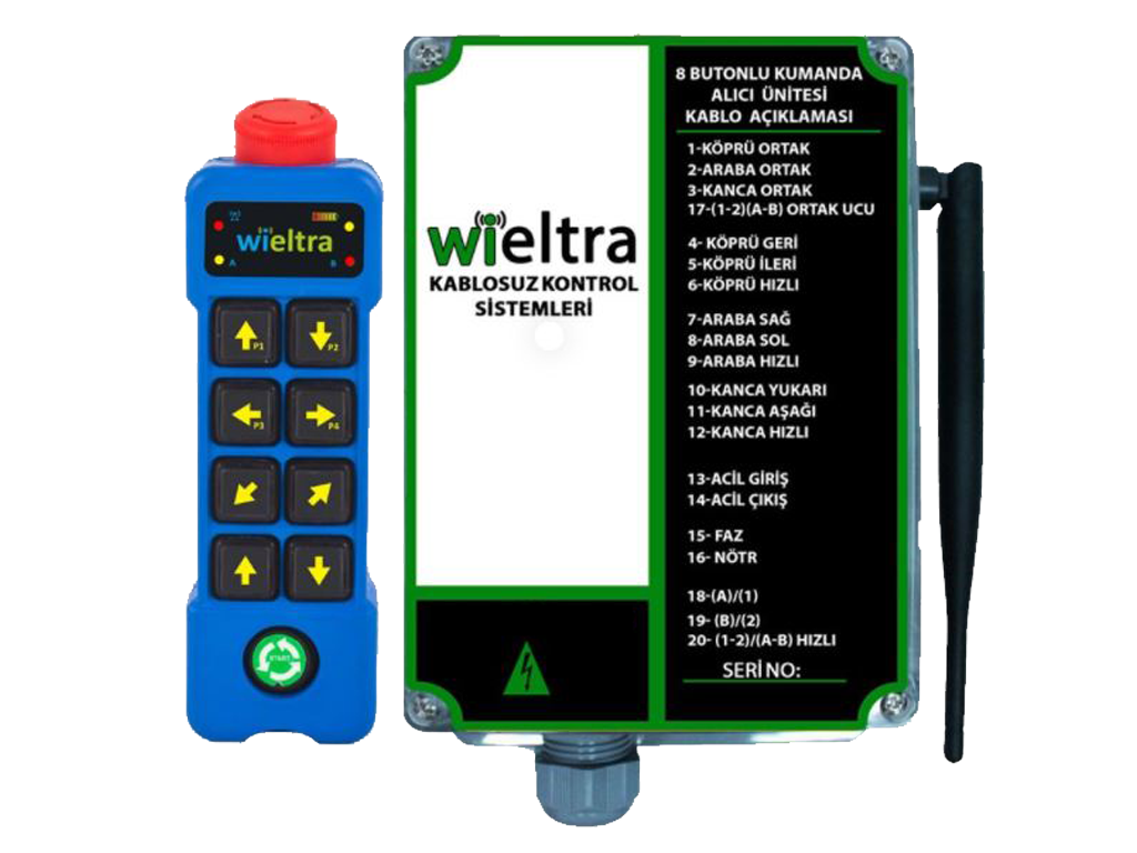 Wieltra 8 Buton Kablosuz Kumanda 220 VAC Tek Hızlı Set