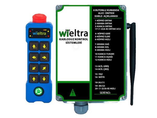 Wieltra 8 Buton Kablosuz Kumanda 220 VAC Tek Hızlı Set