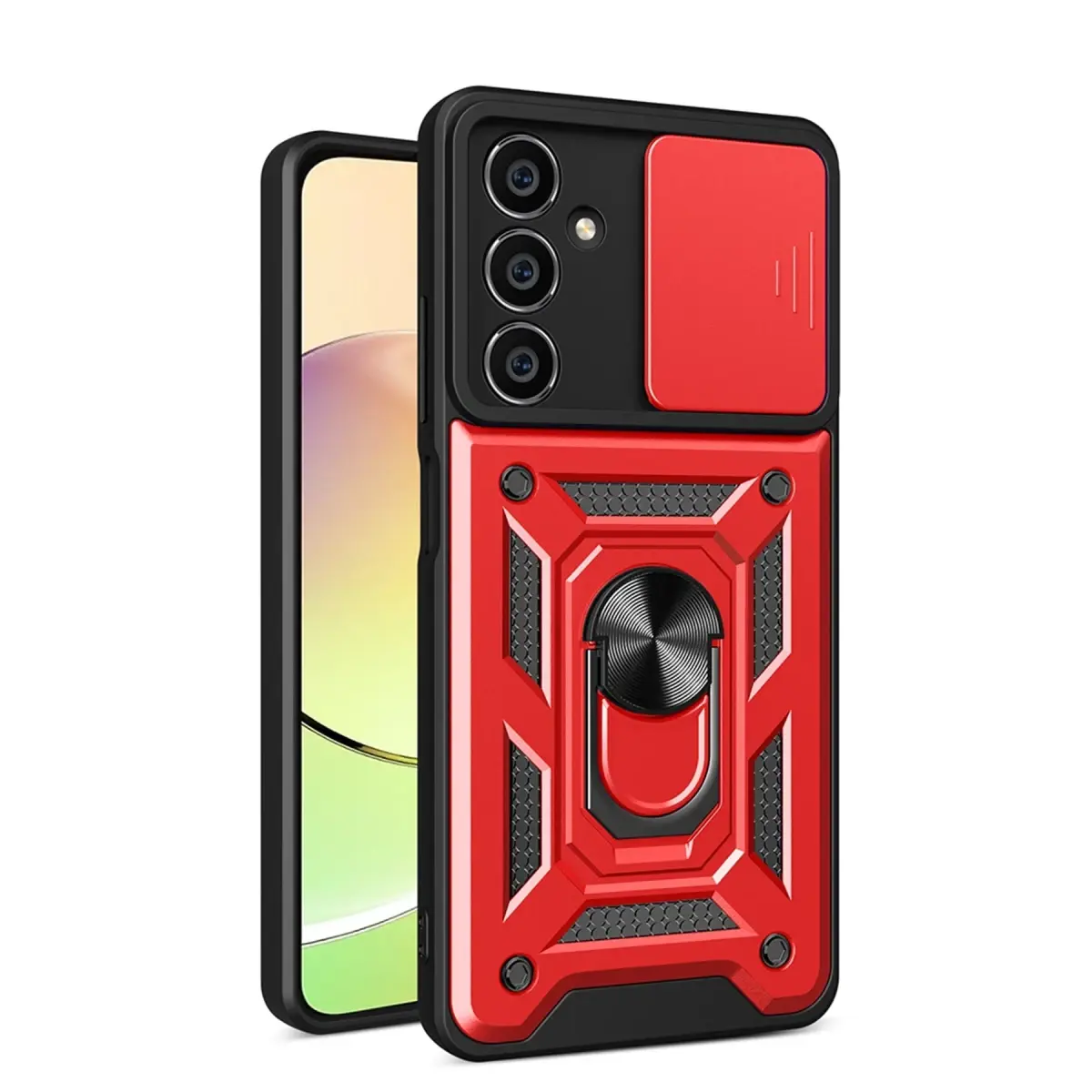 Samsung Galaxy A05S Kılıf Pars Lens Yüzüklü Silikon - Kırmızı