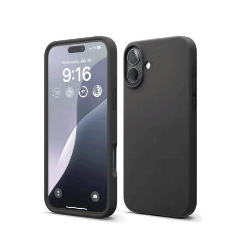Apple İphone 16 Plus Kılıf Nano İçi Kadife Silikon - Siyah