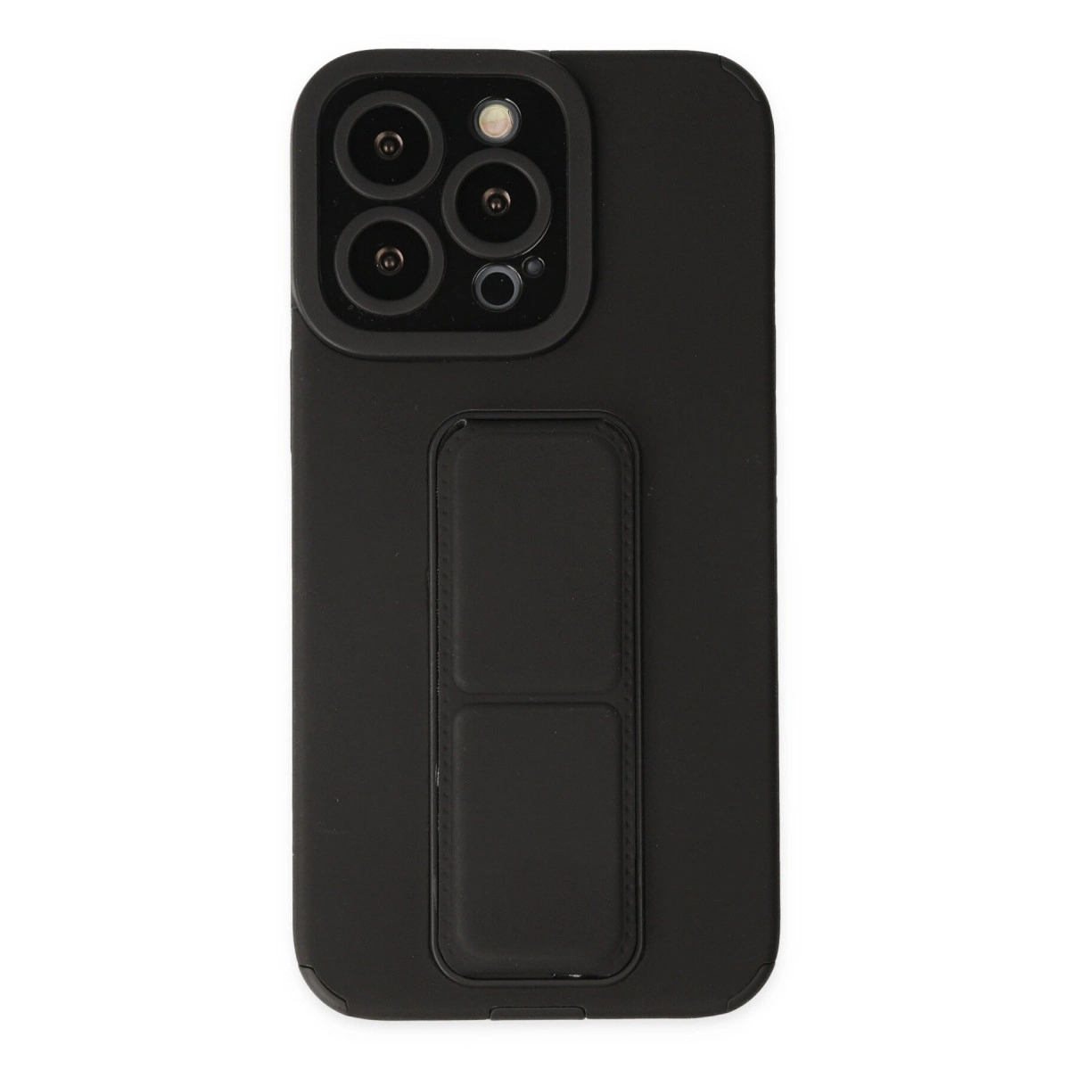 Apple İphone 14 Pro Kılıf Mega Standlı Silikon - Siyah