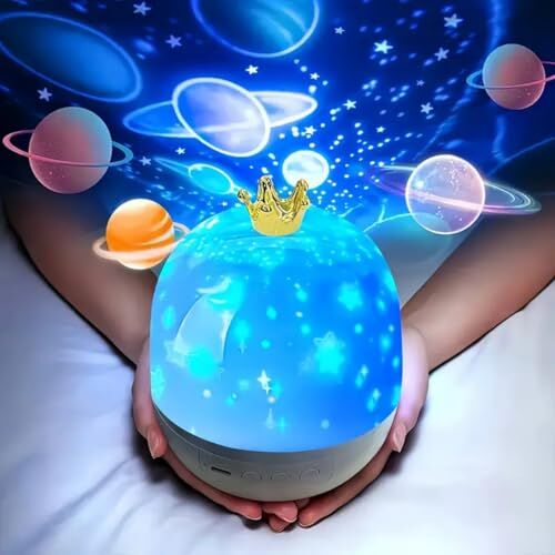 Çocuk Projektör Gece Lambası, 360° Dönebilen Ayarlanabilir Rüya Atmosferi Projektör Lambası