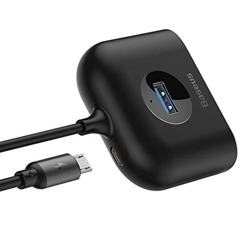 Adaptör; Square round 4in1 USB Hub (USB3.0 TO USB3.0*1+USB2.0*3) 1m, Siyah