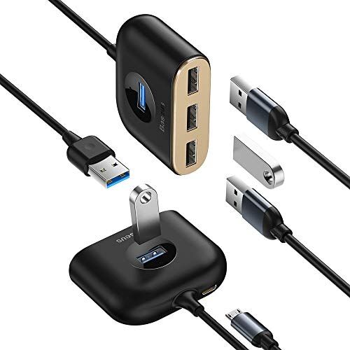 Adaptör; Square round 4in1 USB Hub (USB3.0 TO USB3.0*1+USB2.0*3) 1m, Siyah
