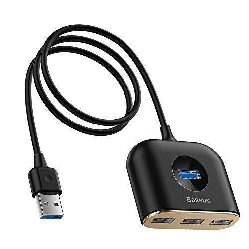 Adaptör; Square round 4in1 USB Hub (USB3.0 TO USB3.0*1+USB2.0*3) 1m, Siyah