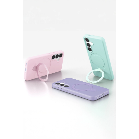 Samsung Galaxy S25 Regal Magsafe Standlı Kapak - Lila