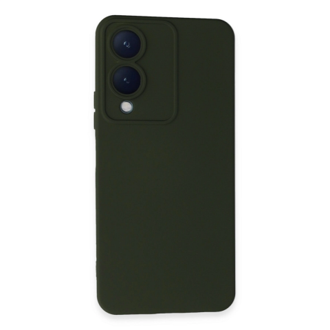 Vivo Y17s Kılıf Nano İçi Kadife Silikon - Koyu Yeşil