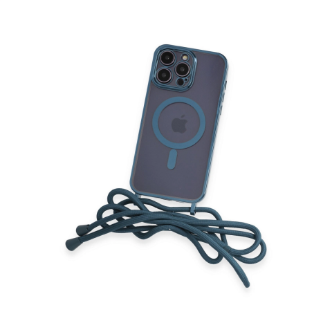 Apple İphone 13 Pro Kılıf Divo Lazer Askılı Magsafe Kapak - Sierra Blue