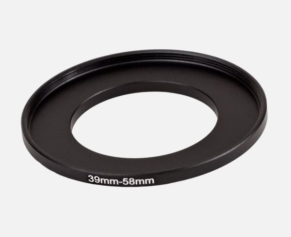 39 mm lens için 58 mm filtre kullanımını sağlayan Step-Up Ring