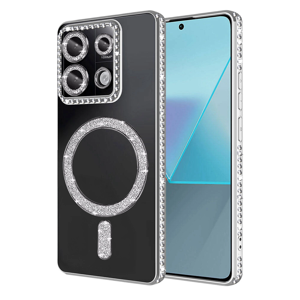 Xiaomi Redmi Note 13 Pro 4g Joke Simli Magneticsafe Kılıf - Gümüş