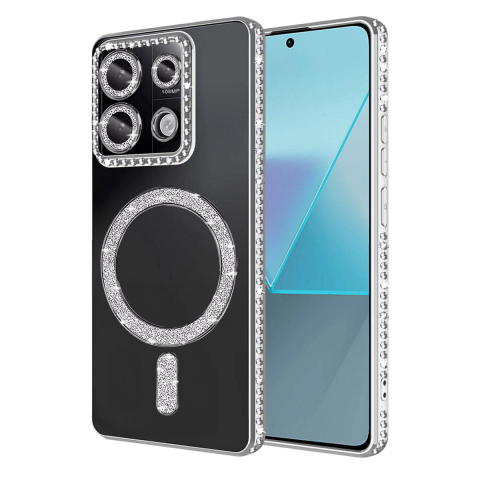 Xiaomi Redmi Note 13 Pro 4g Joke Simli Magneticsafe Kılıf - Gümüş