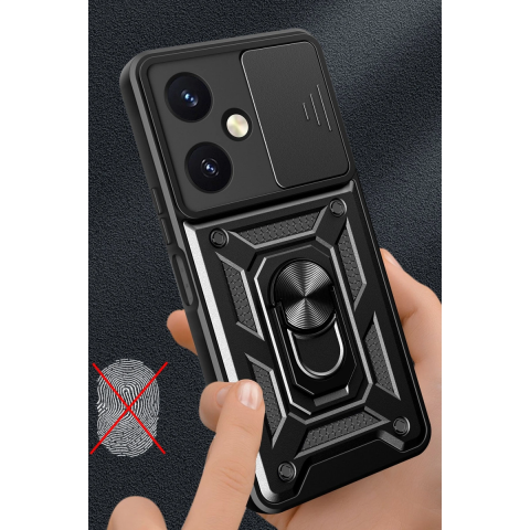 Vivo Y27 Kılıf Pars Lens Yüzüklü Silikon - Lacivert