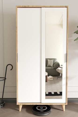 Noventa Pine White Portmanto Vestiyer Ayakkabılık Aynalı 2 Sürgü Kapaklı