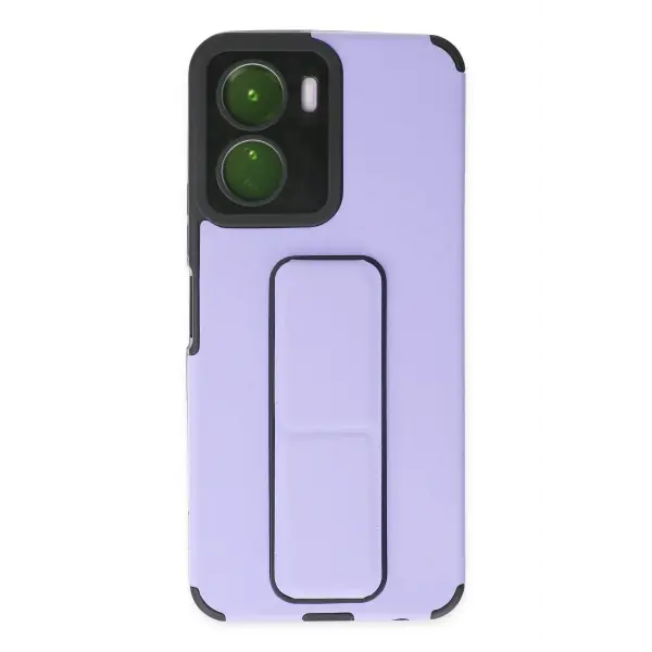 Vivo Y16 Kılıf Mega Standlı Silikon - Lila