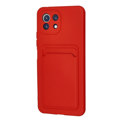 Xiaomi Mi 11 Lite Kılıf Kelvin Kartvizitli Silikon - Kırmızı