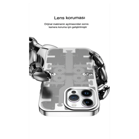 Apple İphone 13 Pro Kılıf Mekanik Bumper Kapak - Siyah