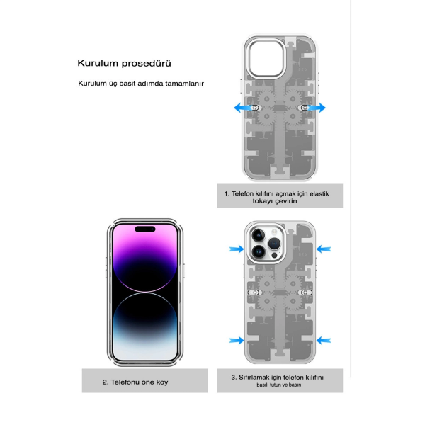 Apple İphone 13 Pro Kılıf Mekanik Bumper Kapak - Siyah
