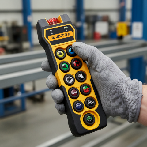 Kablosuz Vinç Kumandası 10 Butonlu El Pilotu 220 VAC Tek Hızlı Verici Wieltra