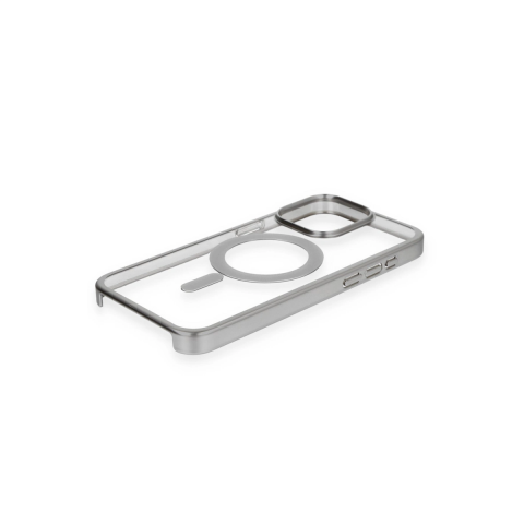 Apple İphone 15 Pro Max Kılıf Erozi Magsafe Kapak - Gümüş