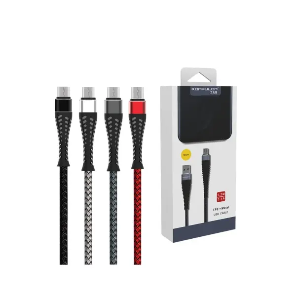 Konfulon S61 Micro USB Kablo 1.2M 2.1A - Kırmızı