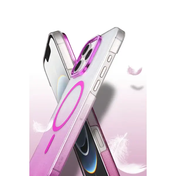 Apple iPhone 16 Pro Glossy Magsafe Kapak - Pembe