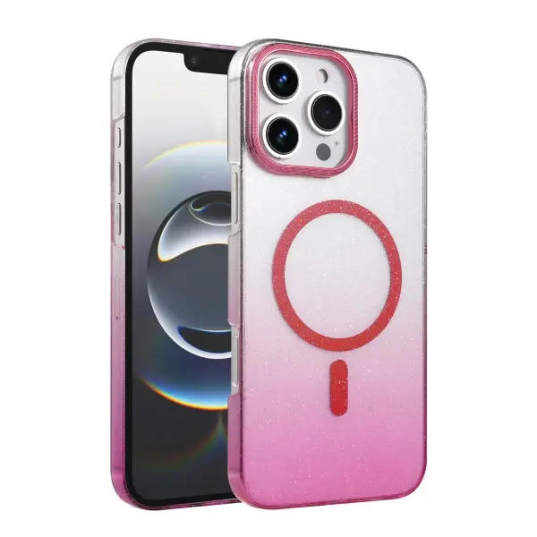 Apple iPhone 16 Pro Glossy Magsafe Kapak - Pembe