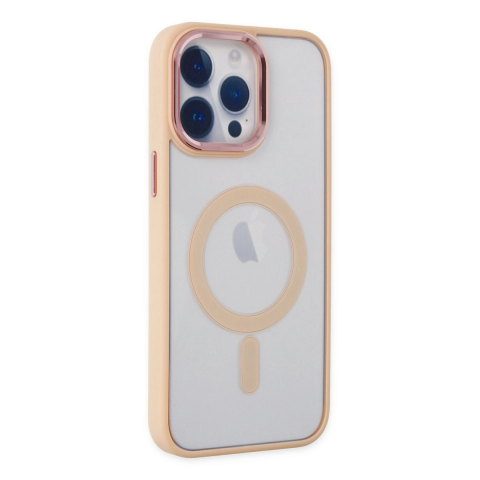 Apple İphone 14 Pro Max Kılıf Room Magneticsafe Silikon - Pudra