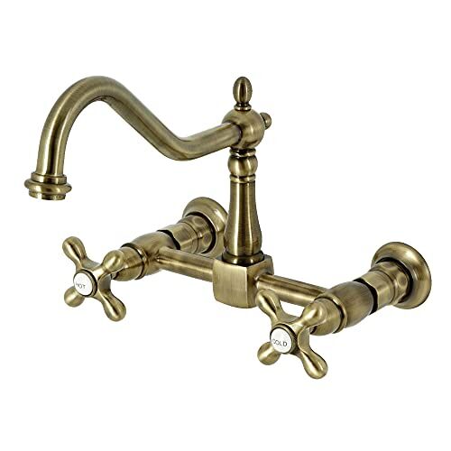 Heritage 8 İnç Centerset duvara monte mutfak bataryası, antik pirinç
