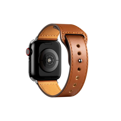 Apple Watch 42mm Kr415 Luaz Deri Kordon (SAAT DEĞİLDİR) - Kahverengi