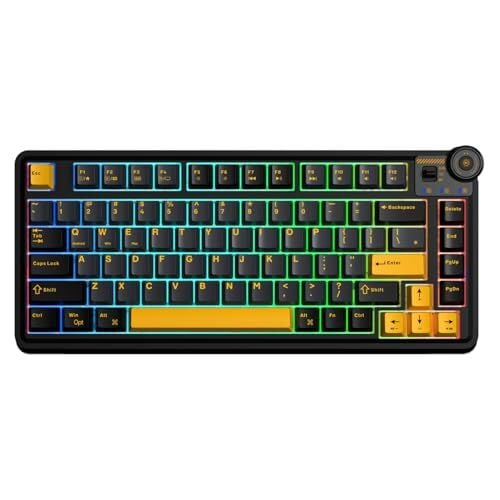 AU75 3 Modlu RGB Hot Swap Mekanik Tkl Seiya Switch Kablosuz Makrolu Klavye, Siyah