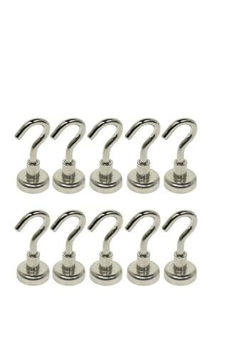 10 Adet 16 Mm Pot Mıknatıs, Güçlü Neodyum Askı Kanca Mıknatıs, 10'lu Paket, N35