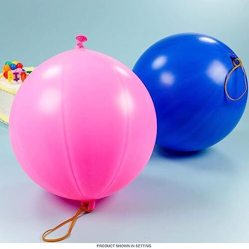 60 Adet Lastikli Zıpzıp Balon İpli Punch Panç Büyük Balon