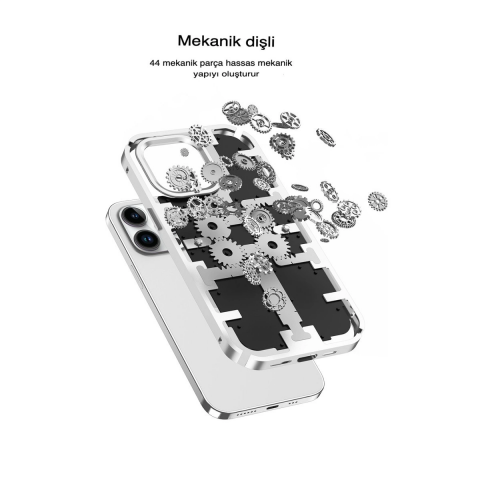 Apple İphone 13 Pro Max Kılıf Mekanik Bumper Kapak - Yeşil