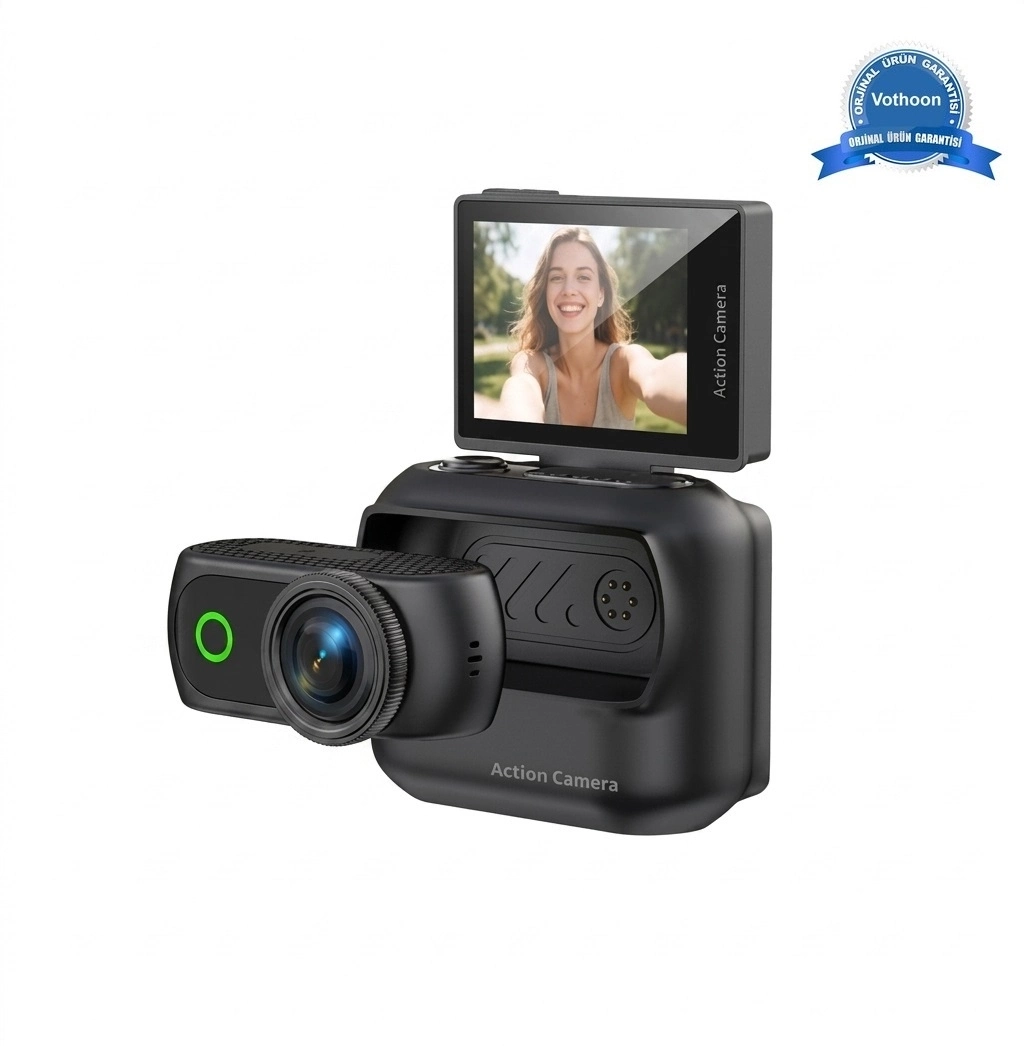 1080p Dijital Video Kamera (32gb) Kart Dijital Vlog Fotoğraf Makinesi  Türkçe  Siyah