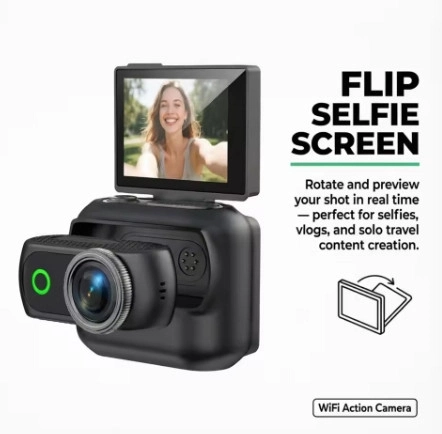1080p Dijital Video Kamera (32gb) Kart Dijital Vlog Fotoğraf Makinesi  Türkçe  Siyah