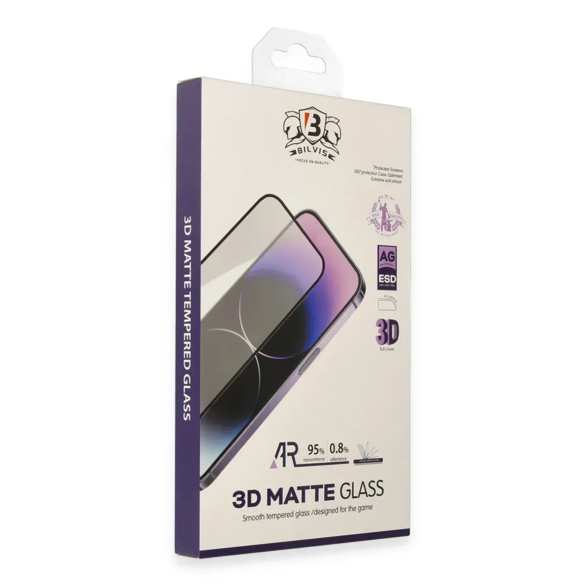 Apple iPhone 14 Bilvis 3D Mat Cam Ekran Koruyucu