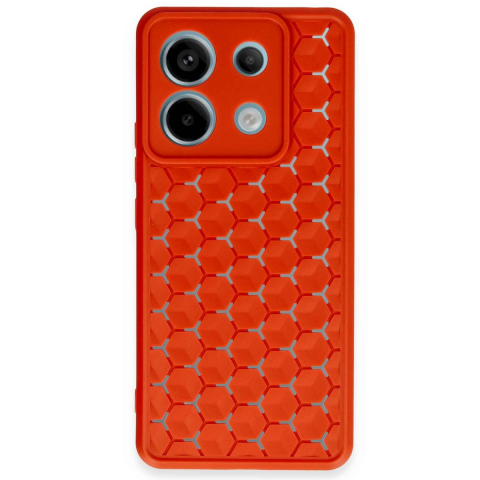 Xiaomi Redmi Note 13 Pro 5g Kılıf Petek Silikon Kapak - Kırmızı