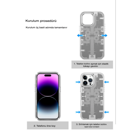 Apple İphone 14 Pro Kılıf Mekanik Bumper Kapak - Siyah
