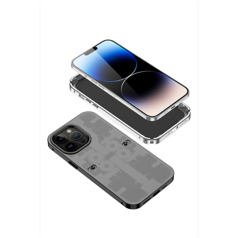 Apple İphone 14 Pro Kılıf Mekanik Bumper Kapak - Siyah
