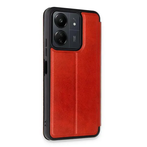 Xiaomi Redmi 13C Kılıf Flip Cover - Kırmızı