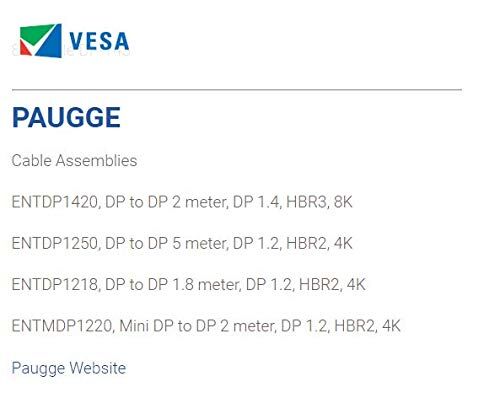 V1.4 Vesa DisplayPort Sertifikalı 32.40 Gbps Bandwith HBR3 8K 60Hz, 4K 120Hz, 4K 60Hz, 2K 165Hz, 1080p 240Hz Destekli Hdr, FreeSync, G-Sync Displayport Kablo