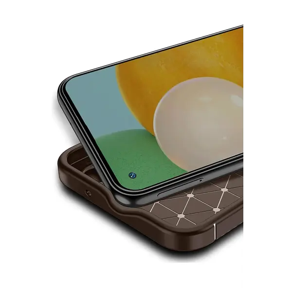 Tecno Spark 30C Kılıf Auto Focus Karbon Kapak - Kahverengi