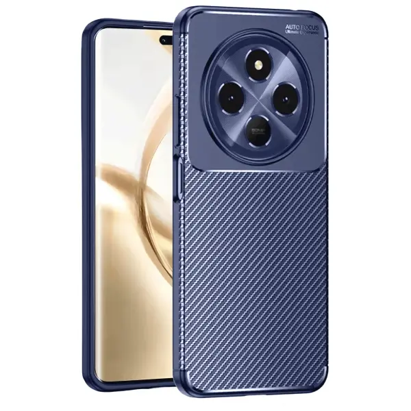Tecno Spark 30 Kılıf Auto Focus Karbon Kapak - Lacivert