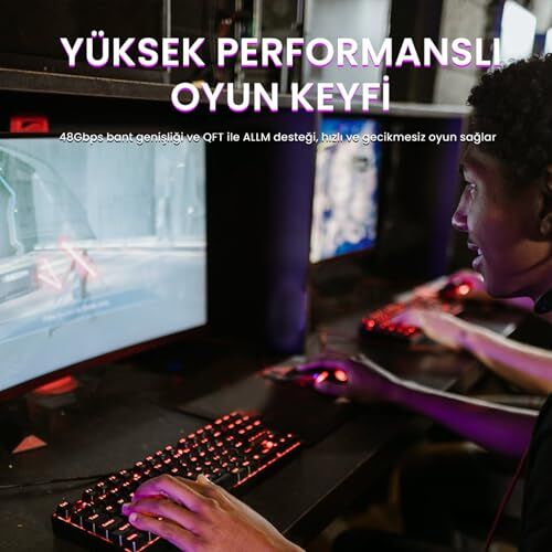 8K 60Hz 4K 120Hz 48 Gbps Hdr Arc Hdcp örgülü HDMI 2.1 kablo 1.5 Metre
