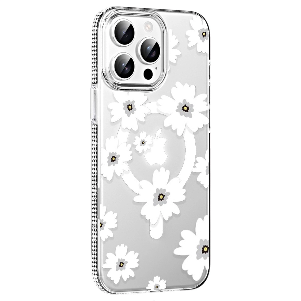 Joko Apple İphone 15 Pro Floral Magsafe Kapak - Beyaz