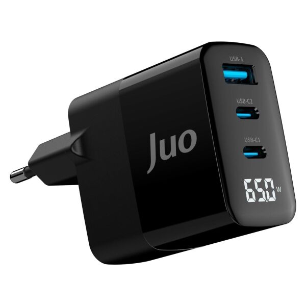 65W GaN LED Ekranlı Hızlı Şarj Cihazı, 2 Type-C + USB-A, iPhone, iPad ve Notebook Uyumlu