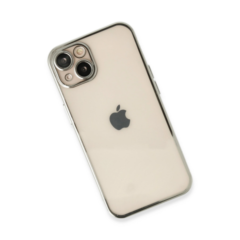 Apple İphone 14 Kılıf Razer Lensli Silikon - Gümüş