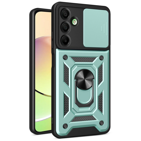 Samsung Galaxy A26 Kılıf Pars Lens Yüzüklü Silikon - Yeşil