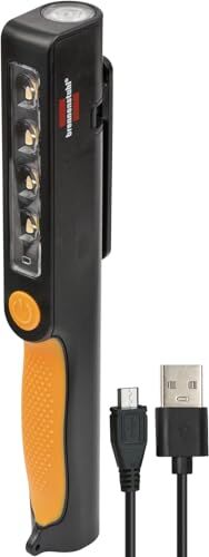 LED pilli klipsli çalışma lambası, dönebilen klips, mıknatıslı, siyah/sarı, 1 adet, 1175890